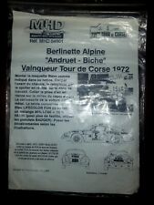 TRANSKIT MHD 84501 ALPINE A110 1600 AU  1:24 HELLER DECALS RESIN TOUR CORSE 1972