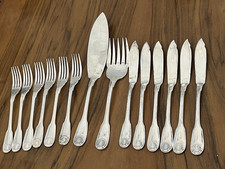 Service a poisson 6 pers   en Métal Argenté Christofle Modèle Coquille Vendôme