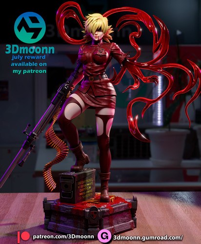 Seras hellsing diorama - hellsing., 18"