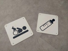 Lot Pictogramme Aluminium Bébé  Biberon Et Change