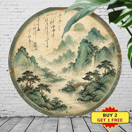 Asian landscape round medieval - asian,