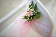 Lot de 93 noeuds en organza rose pour chaises mariage - DIY