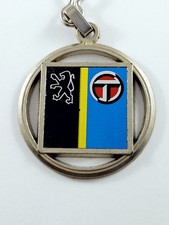PORTE-CLES - PEUGEOT TALBOT 1980s Logo COULEURS - Vintage Métal ORIGINAL Garages