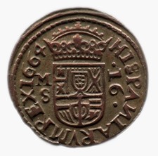 16 MARAVEDIS 1664 MS - ESPAGNE