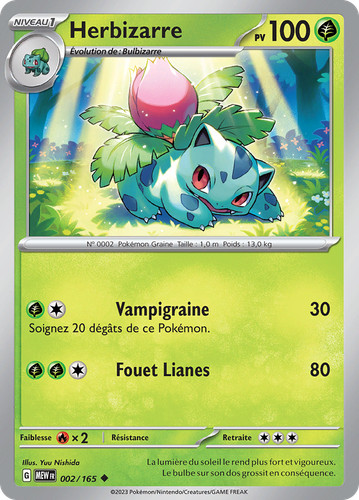 Carte pokémon herbizarre - carte,