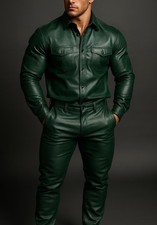 Chemise et pantalon en cuir de