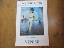 RARE AFFICHE ORIGINALE KEES VAN DONGEN VENISE 65X45 GALERIE ROBIN