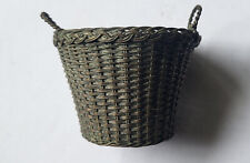 Petite corbeille vintage tressée en fil métallique Miniature 4cm