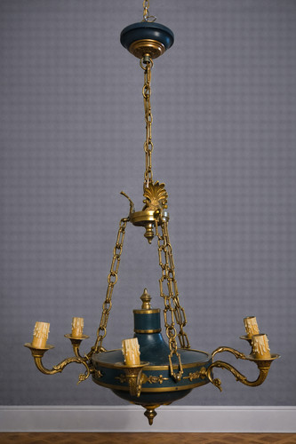 Ancien lustre bronze - bronze, doré