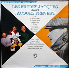 LES FRERES JACQUES CHANTENT JACQUES PREVERT LP 33T BIEM PHILIPS 77.930 NEUF MINT