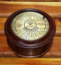 Vintage Mahogany & Brass Round