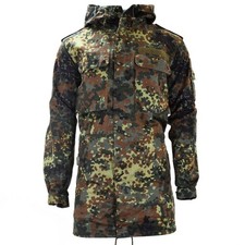 Authentic Allemagne Armée Parka Combat Hooded Réglable Multi Poches Flecktarn