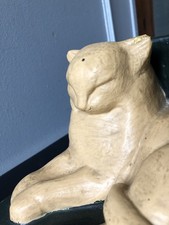 Ancien Art Deco Chat Plâtre