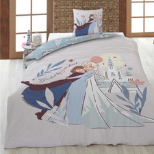 Reine des Neiges - Parure de Lit Enfant Réversible 100% Coton, SISTER - Housse d