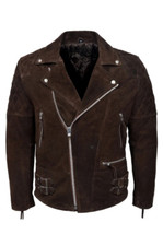 Veste En Cuir Suédé Marron