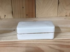 Ancienne boîte pour pâte à dents, faïence blanche, rectangulaire