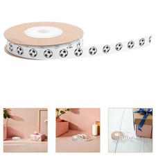  Lot de 3 rouleaux de ruban de football : ballons de football, ruban gros-grain