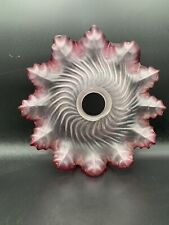 Suspension Abat Jour En verre Opaline à Bord ourlé Rose 1920 Vintage