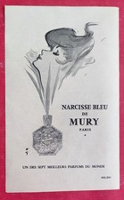 Publicité de presse Belge: Parfum NARCISSE BLEU de MURY ill d'après GRUAU 1965