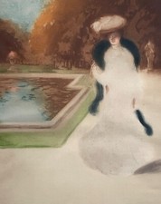 Elégante au parc, Gravure