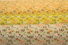 Tissu En Poly Coton Imprimé Animaux De Ferme - Largeur 114 CM