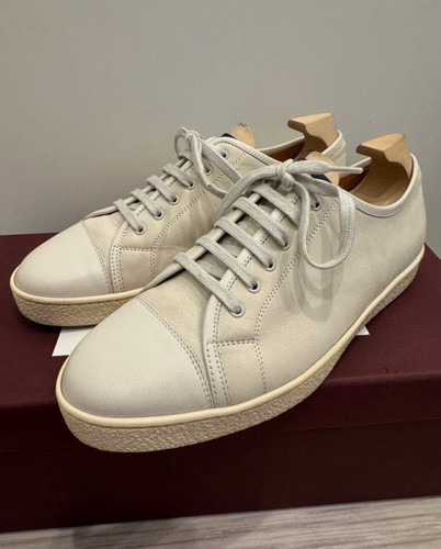 Baskets cuir blanc cassé - baskets, en