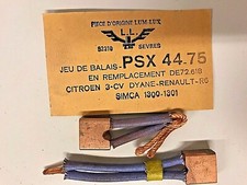 Jeu de balais (charbon) PSX44-75 remplace 72.618 pour 2CV AMI6/8 Dyane Visa R4..