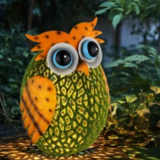 Lampe Solaire Extérieur Chouette Décoration de Jardin Étanche Multicolore Vert H