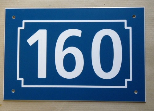 Plaque pvc numero - numero, rue