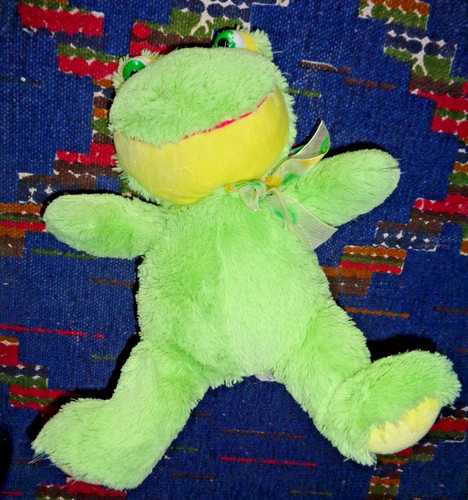 St6 doudou peluche grenouille - peluche,