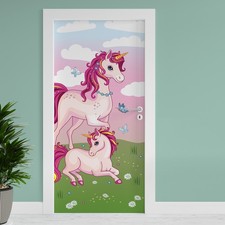 Affiche De Porte "Licorne" 90x200cm Autocollant Décoratif Papier Peint TF04