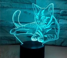  Lampe  LED Veilleuse Enfant  - 7 Couleurs Miaou Le Chat