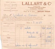 1949 MINOTIERS ALIMENTATION GENERALE LALLART A SECLIN - M. JOMBART A CARVIN