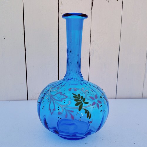Ancienne carafe verre - , bleu