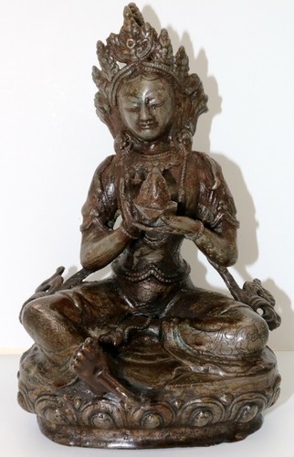 Statue tara verte bronze nepal - statue,