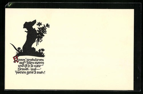 Carte postale artiste teckel - carte,