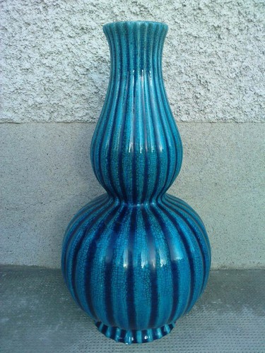 Vase blue crackle - vase,