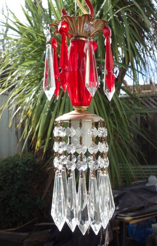 Vintage ruby lucite hanging - lucite,