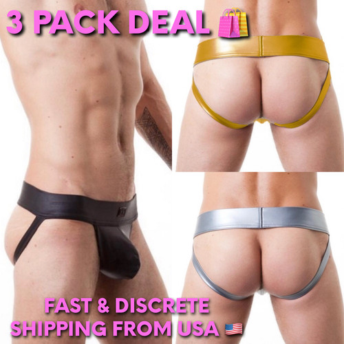 Leather jockstrap - jockstrap, (faux)