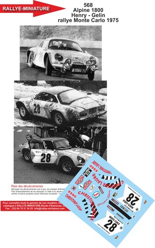 Decals ref 0568 alpine - 1/24,