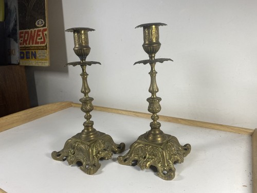 Paire chandeliers bronze - en,