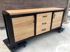 Buffet design industriel chêne blond 
