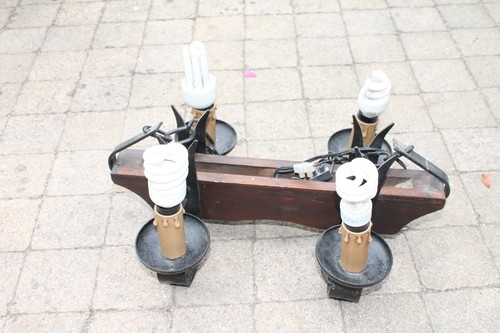 Lustre ancien bois - lustre, en