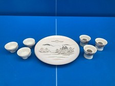 6 Verre à saké érotique Femme + PLATEAU SERVICE JAPON NAKASIMA TBE Banc C5