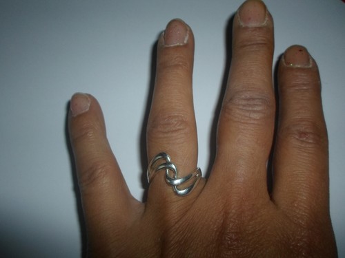 Bague argent massif - bague, vagues