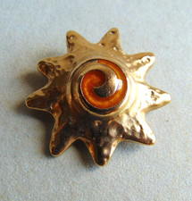 Broche Soleil Jacques Esterel métal doré