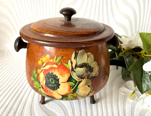 Ancien pot bois verni - pot,