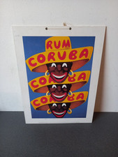 PLAQUE PLV CARTON RHUM RUM CORUBA 30 CM X 40 CM 