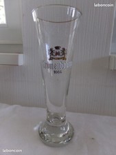 Ancien verre à bière flute brasserie KRONENBOURG 1664 Alsace