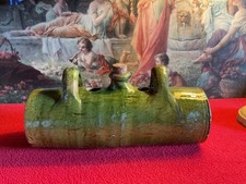 ART POPULAIRE - ANCIENNE BOUILLOTTE TERRE CUITE VERNISSÉE POTERIE BRISSARD XIX°